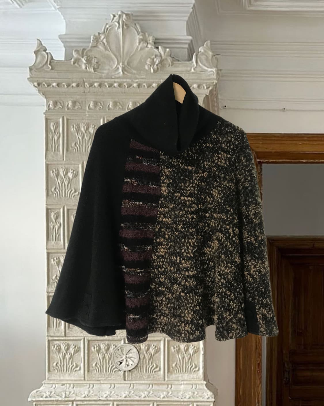 vintage turtle neck knit cape 상품이미지1