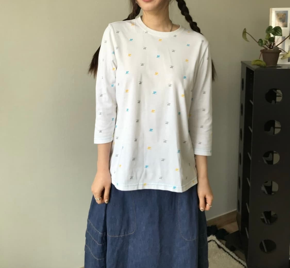 꾸레쥬 빈티지 7부 티셔츠 상품이미지2