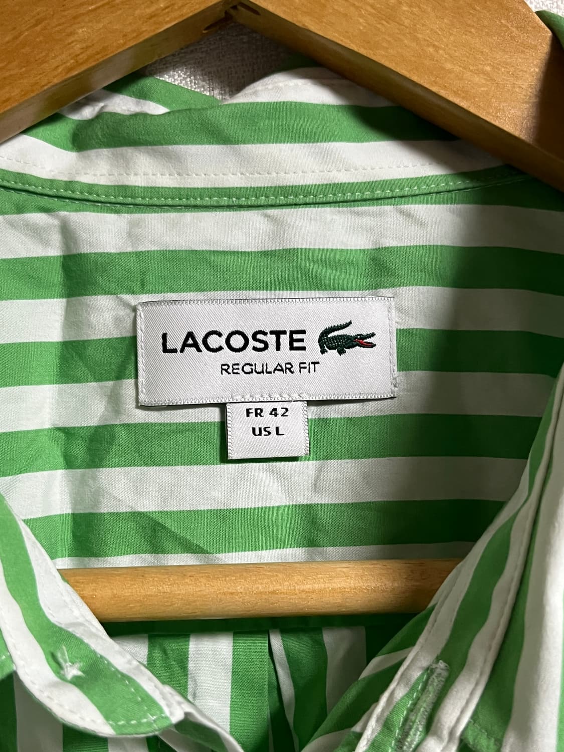 새상품 공용 라코스테 레귤러핏 스트라이프 셔츠 남방 L 상품이미지4