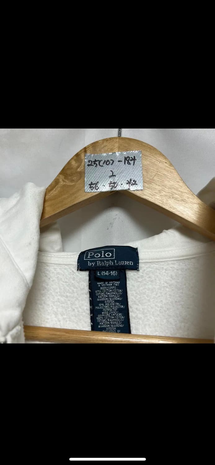 [정품/보이즈L] 폴로 랄프로렌 빅포니 화이트 후드집업 상품이미지4