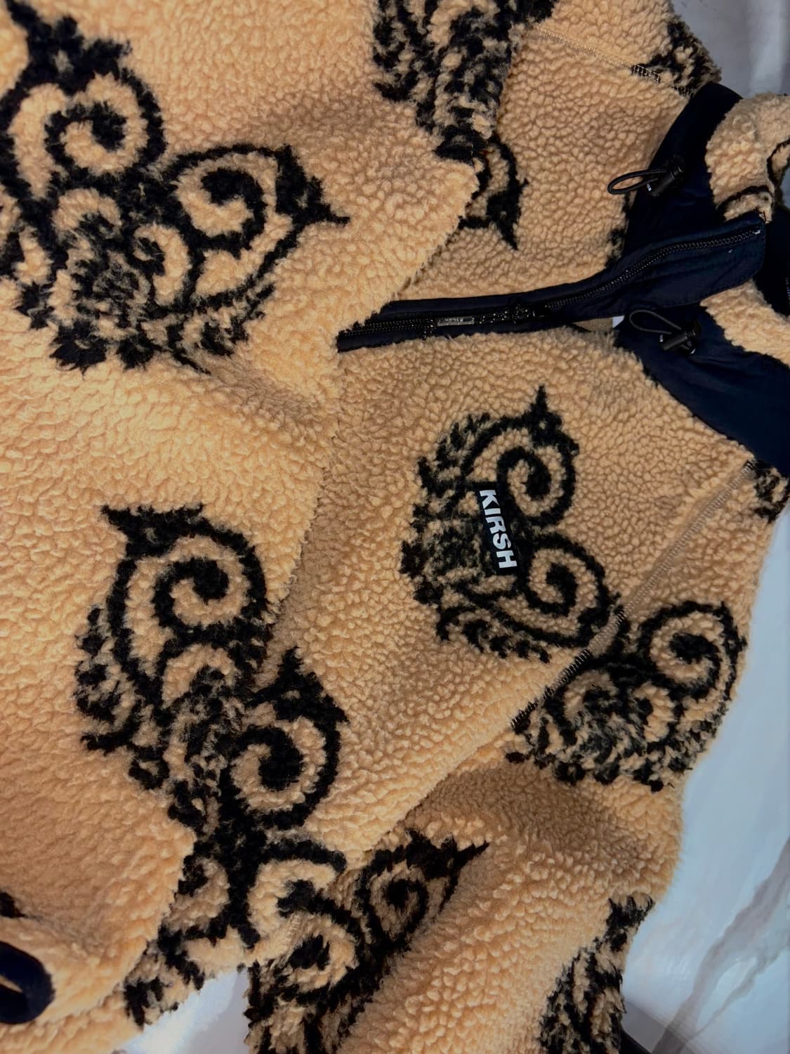 키르시 레오파드 패턴 플리스 점퍼 KA [베이지] 상품이미지1