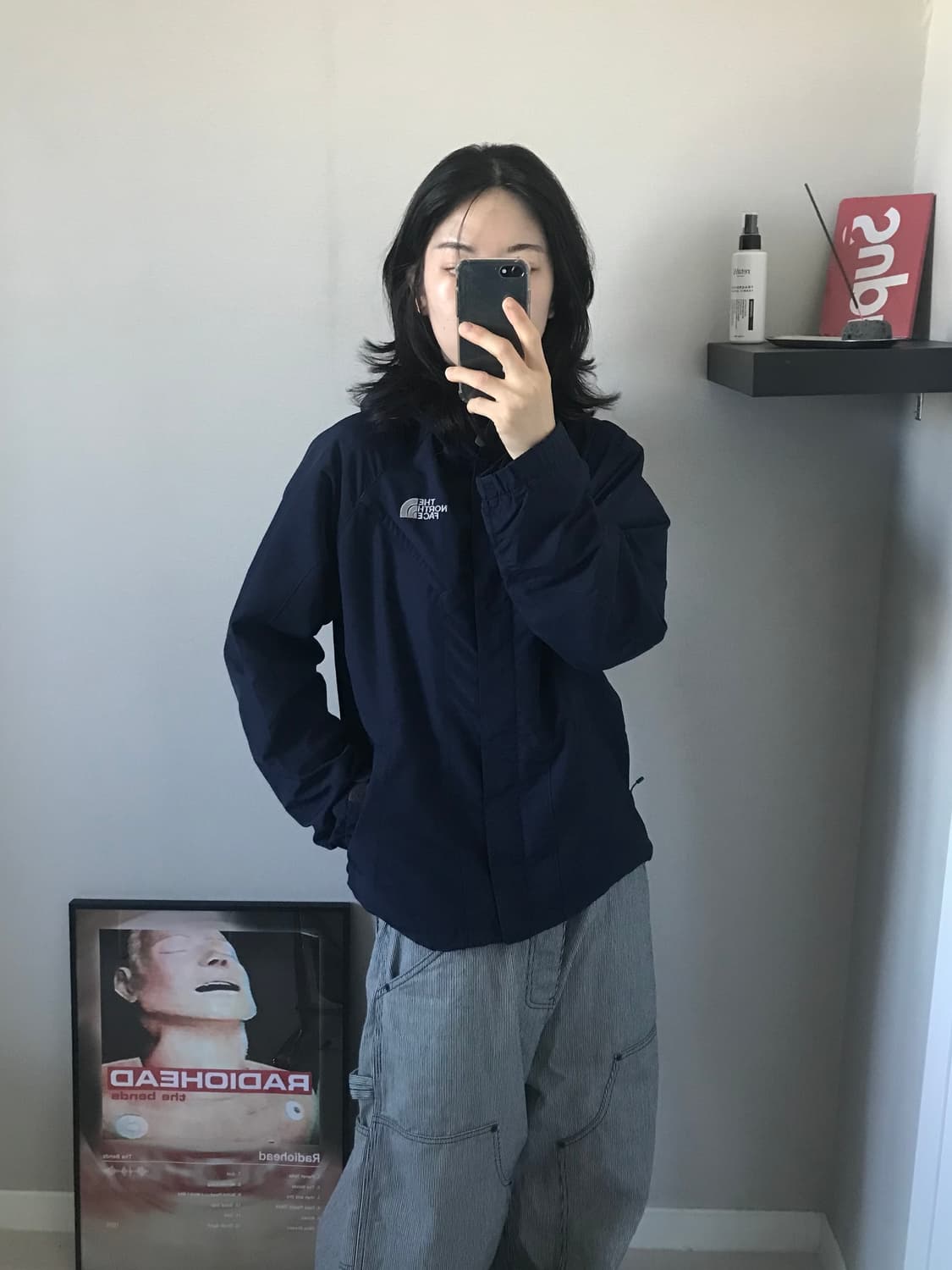 노스페이스 원드 로고 네이비 바람막이 자켓 상품이미지3