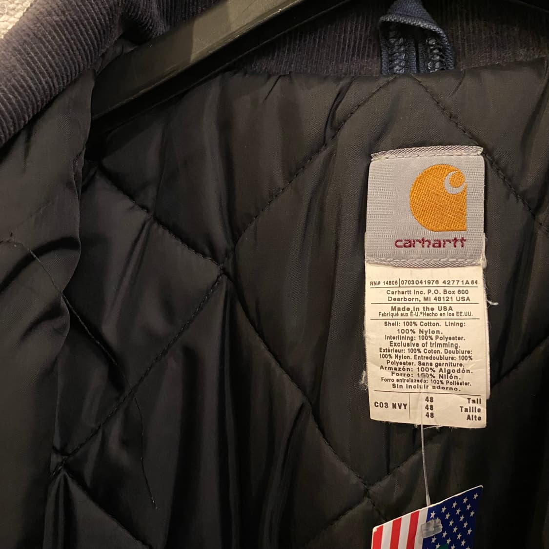 90s Made in USA 칼하트 워크 패딩자켓 상품이미지7