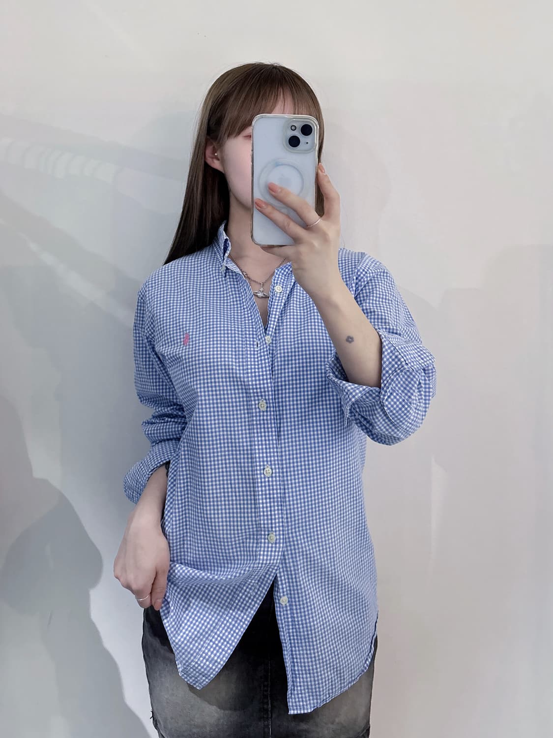 폴로랄프로렌 핑크포니 체크 셔츠 상품이미지2