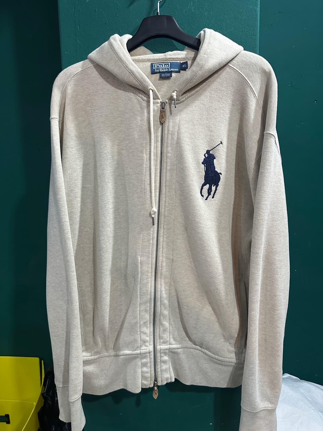 폴로 빅포니 니트후드집업 아이보리XL 상품이미지1