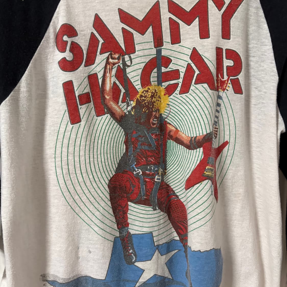 80s sammy hagar 새미 헤이거 빈티지 래글런 밴드티 반헤일런 상품이미지4
