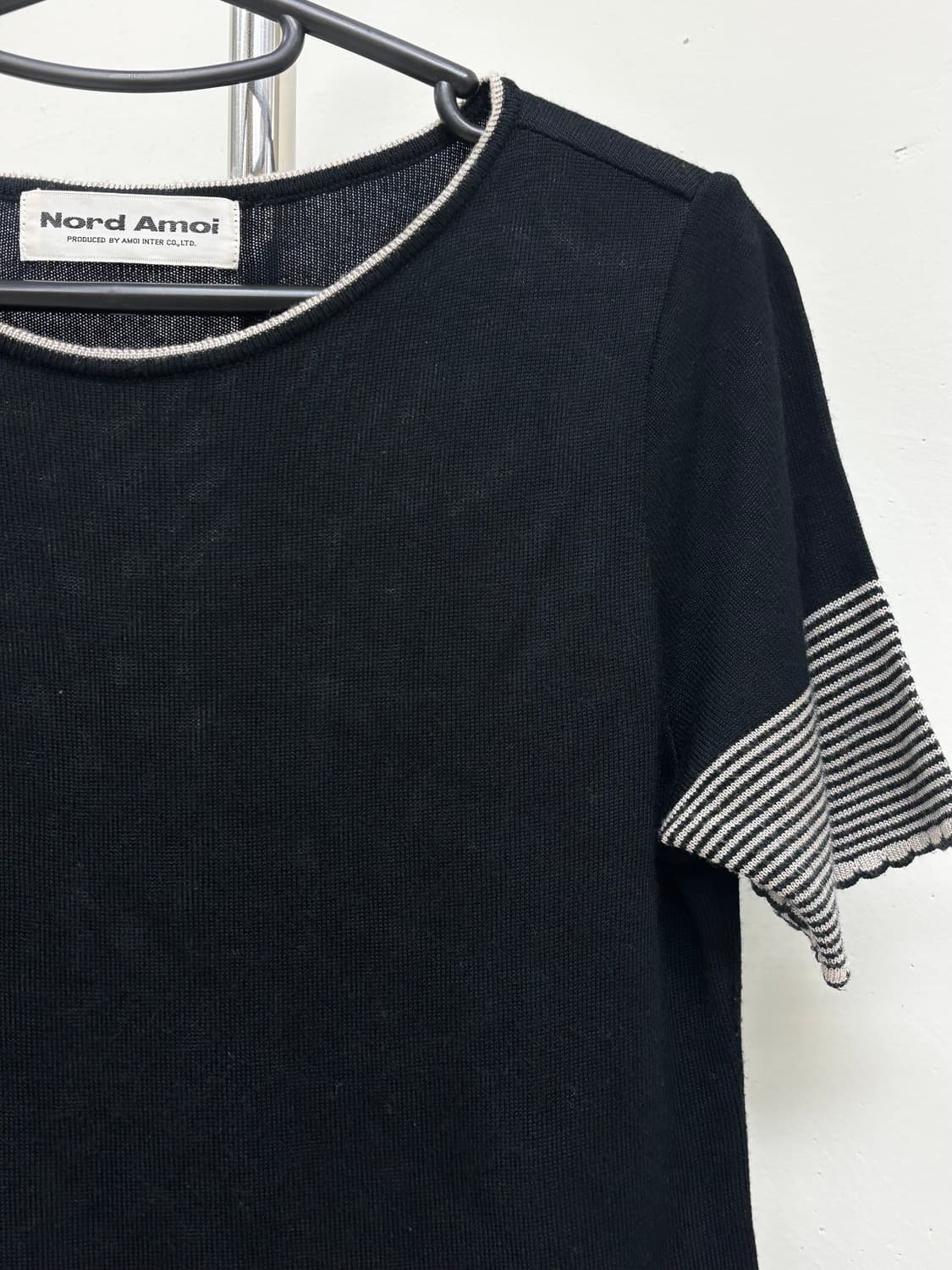 빈티지 블랙 반팔 니트 상품이미지6