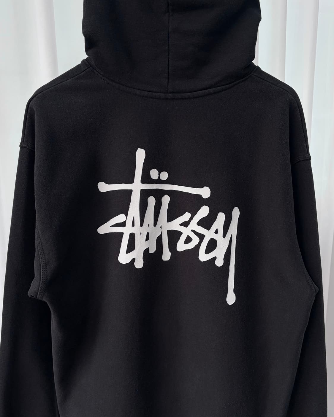 [L]스투시 베이직 스탁로고 헤비 코튼 기모 후드 상품이미지7