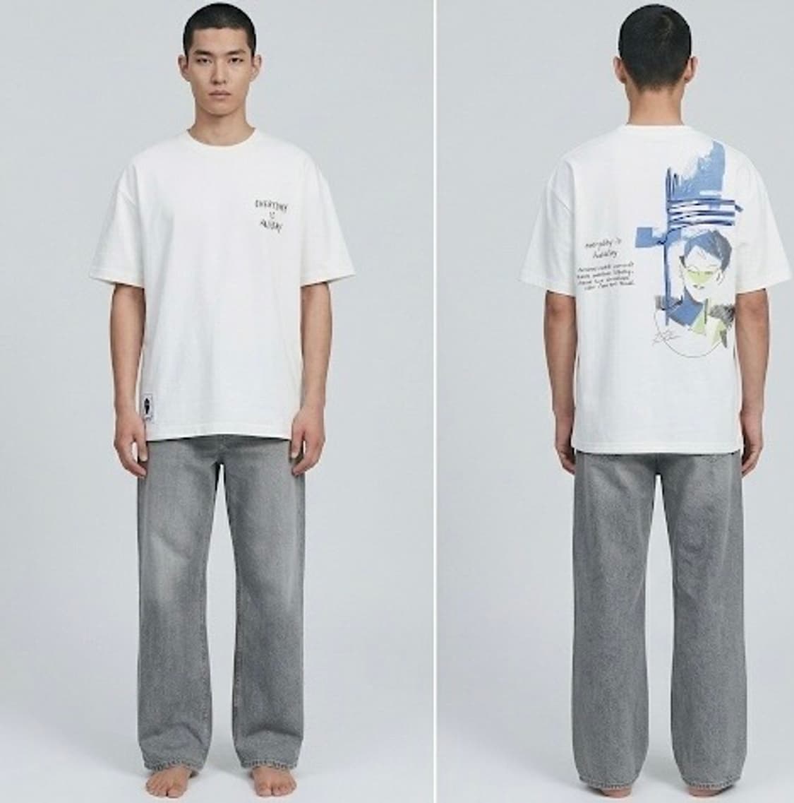 리버클래시 화이트 아트웍 반팔 티셔츠 상품이미지2