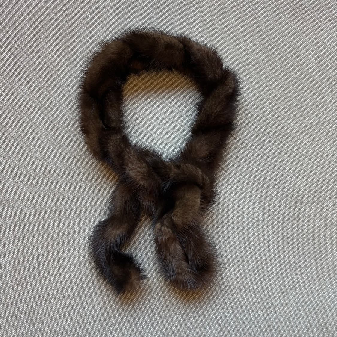 천연 밍크 쁘띠 머플러 브라운 상품이미지1