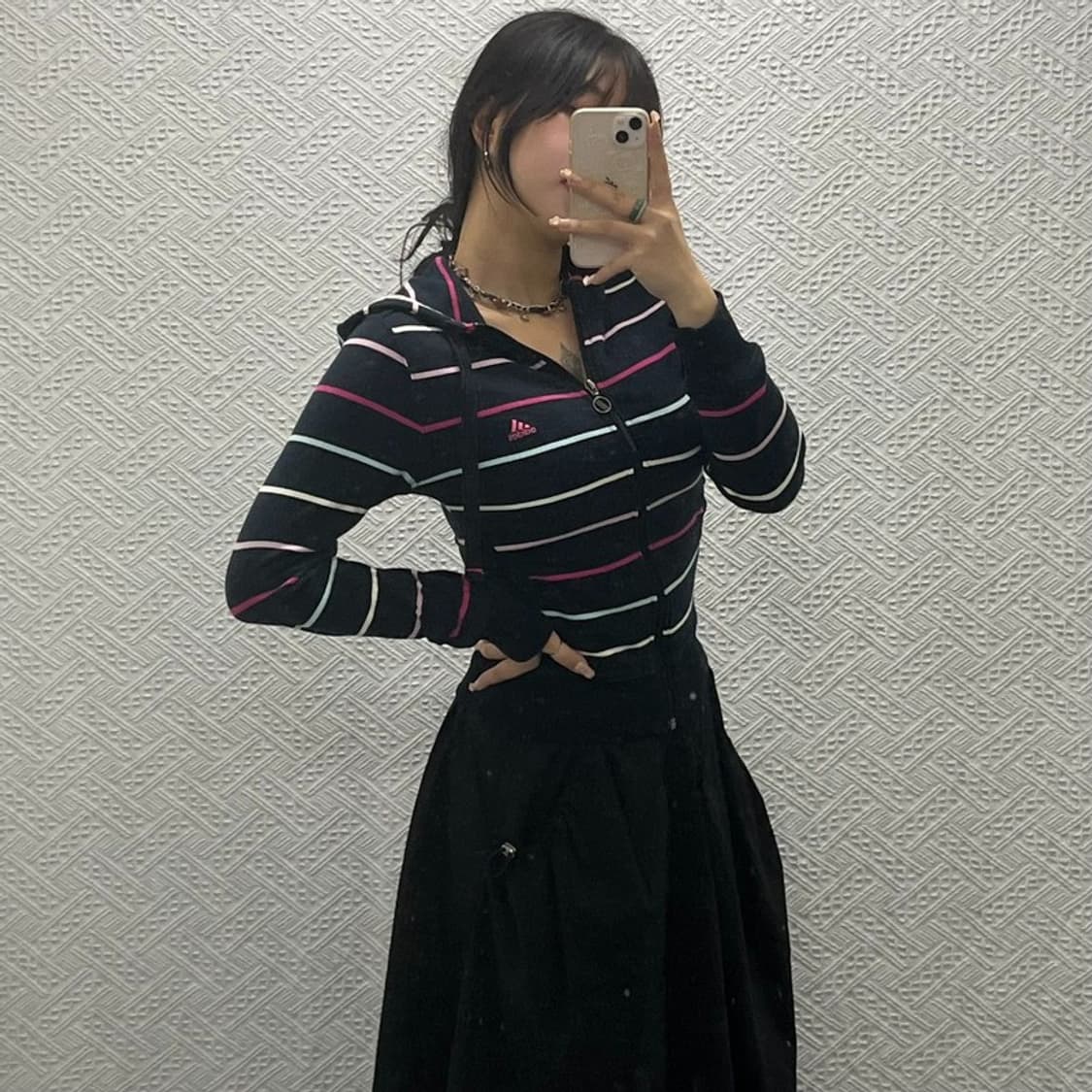 아디다스 자수로고 Y2K 스트라이프 후드집업 85 C06387 상품이미지2