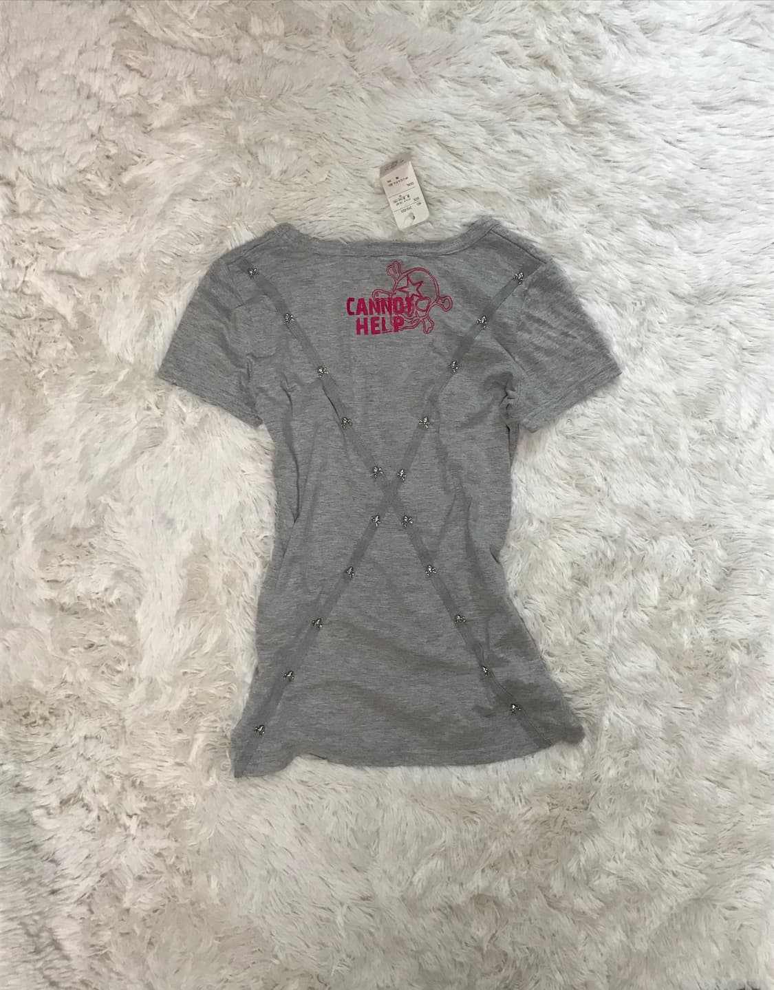 레어 데드스탁 일본빈티지 펑크 LASY DAISY 찡 디테일 반팔 상품이미지1