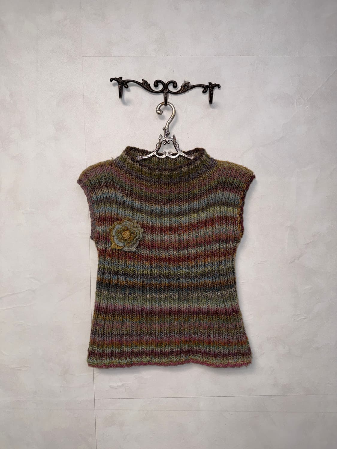 Bohemian color mix flower corsage knit 상품이미지1