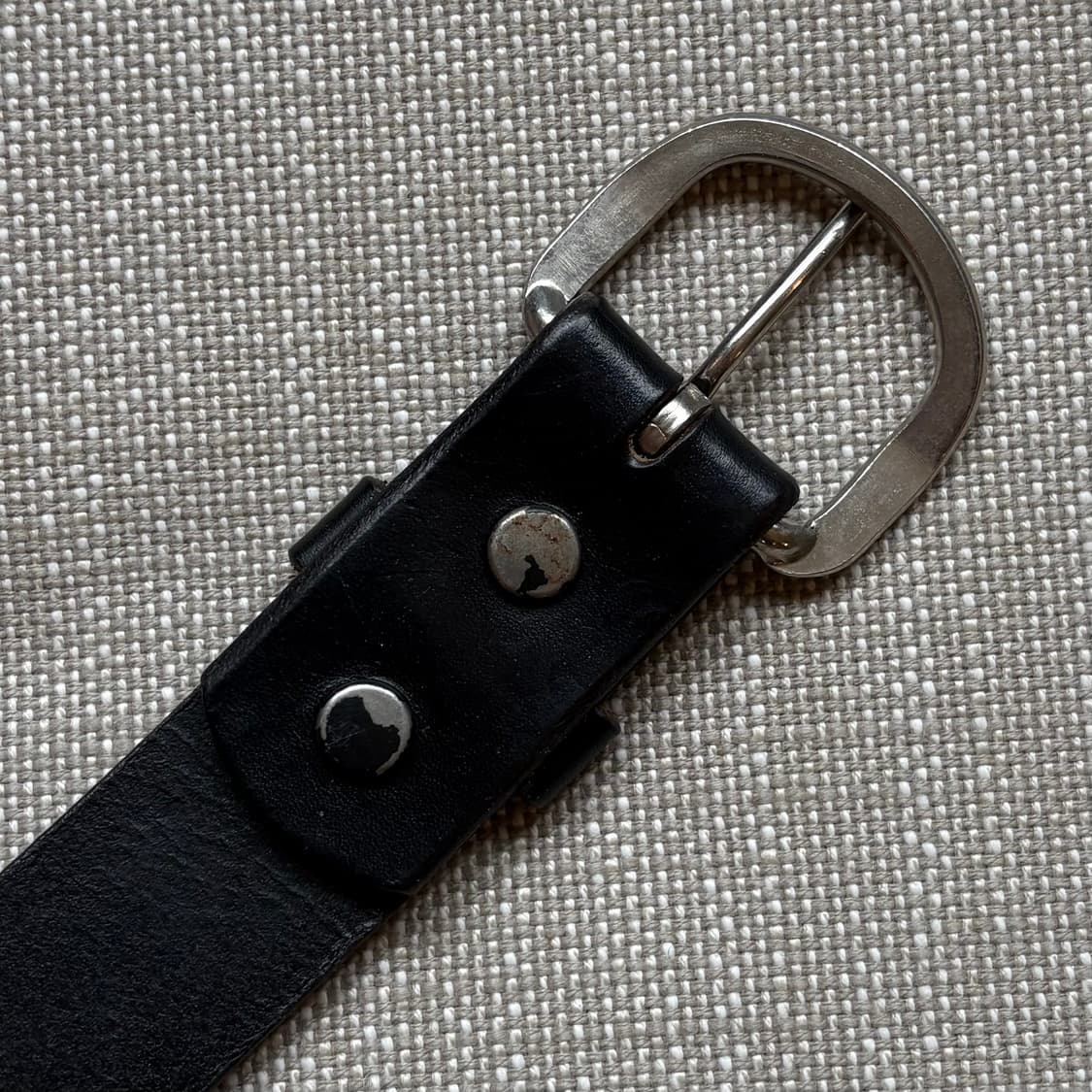 [35-36] 90s Mexico 탑그레인 블랙 레더 벨트 상품이미지7