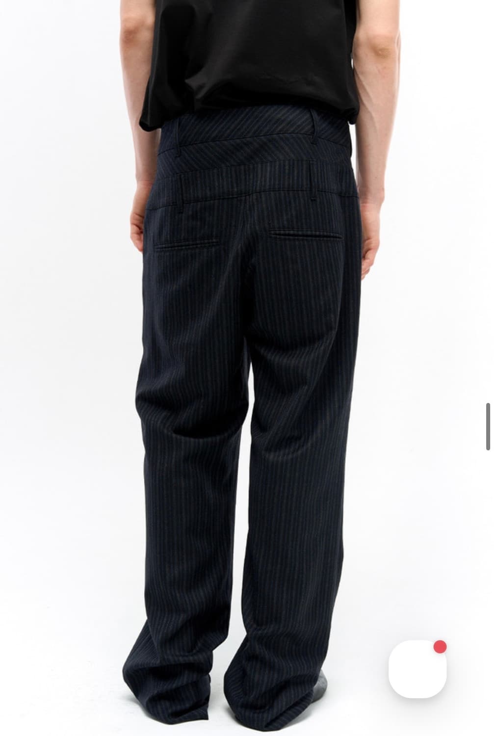 DAISY STRIPE SLACKS - BLACK 상품이미지2