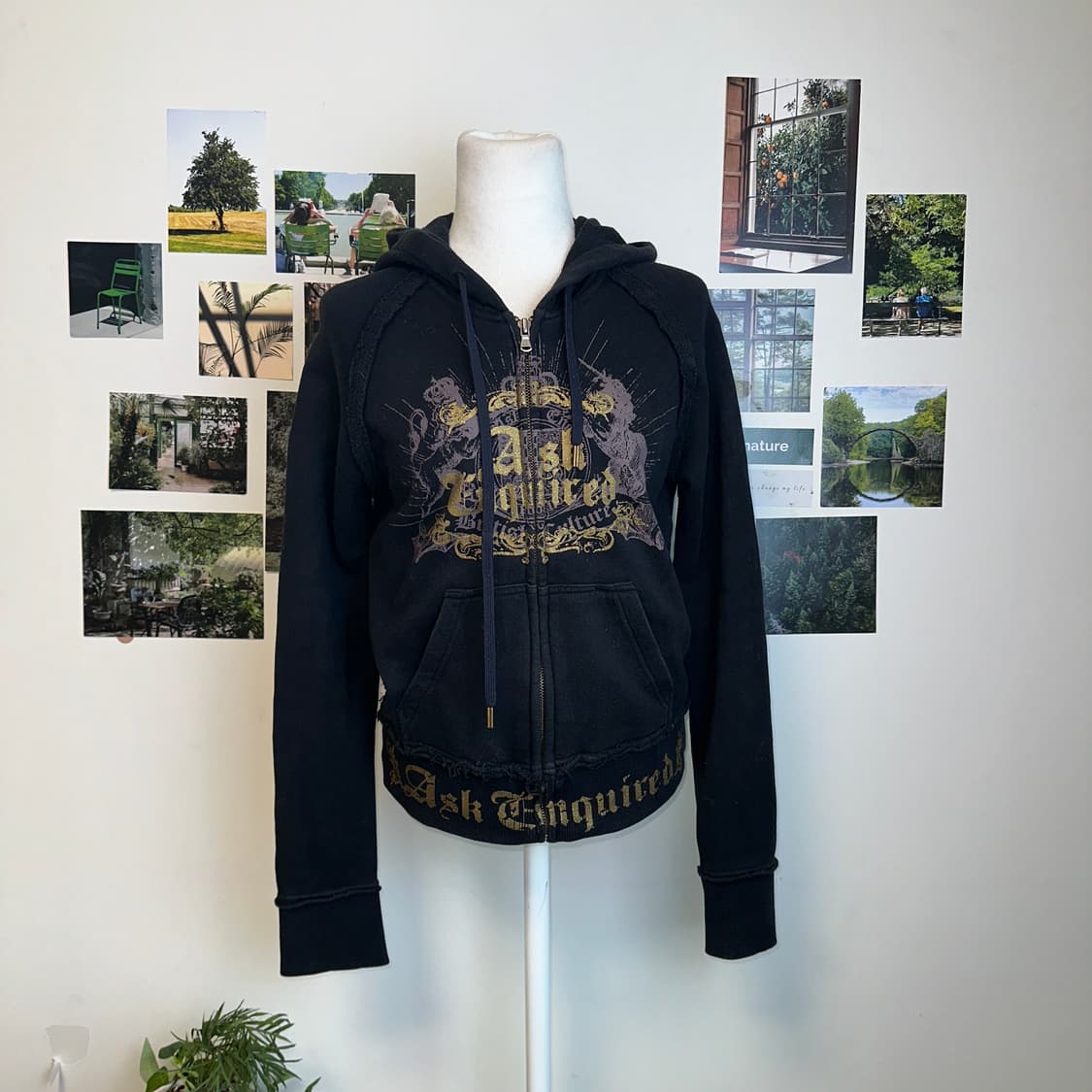 Black gold punk hood zipup 상품이미지5