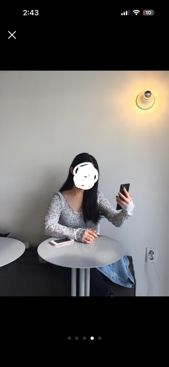 꽃무늬 크롭 탑 레이스 블라우스 상품이미지4