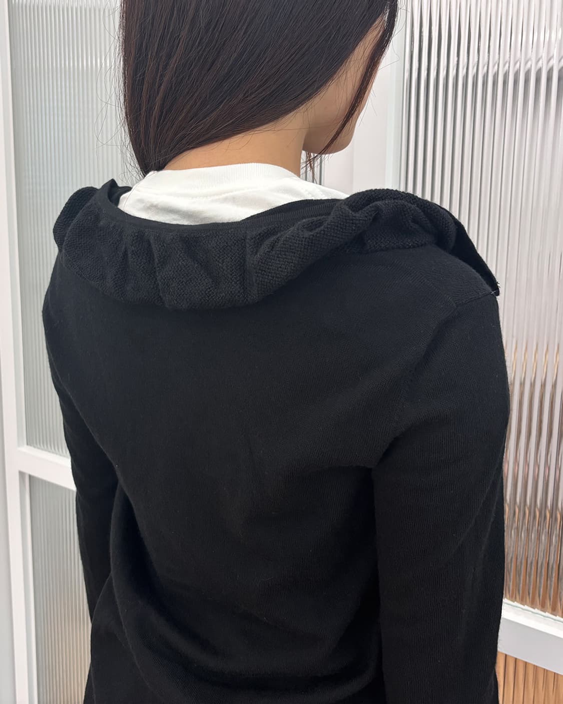 harajuku black knit half neck zip-up 상품이미지5