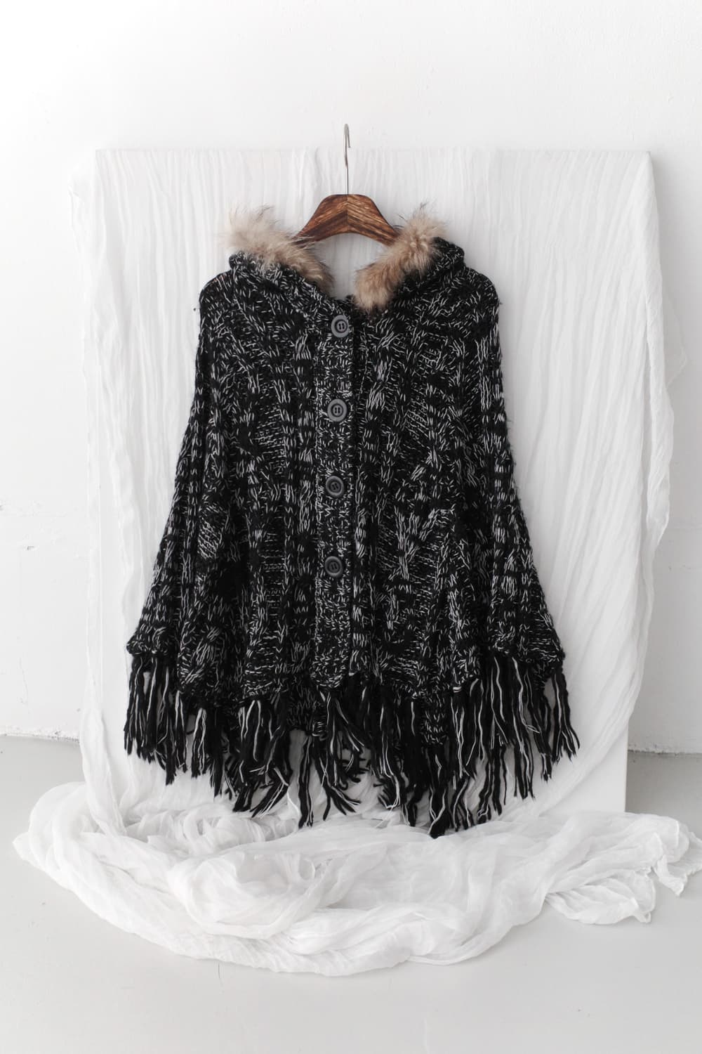 cecil mcbee) bokashi fringe cape 상품이미지1