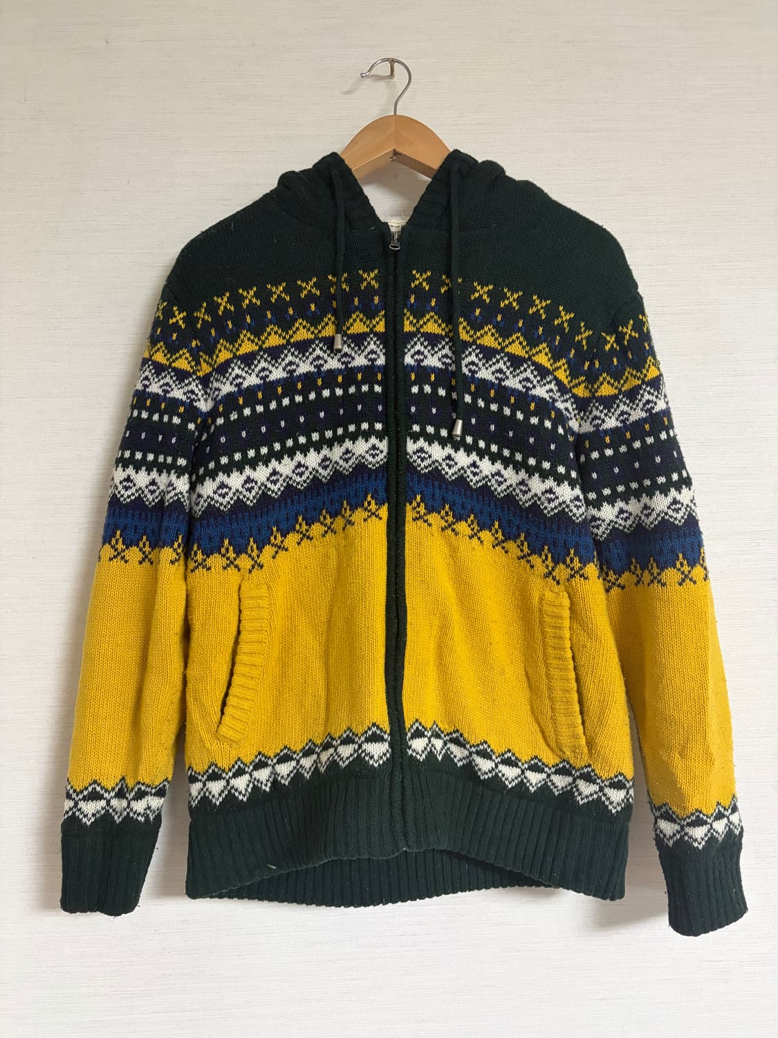 UNIONBAY(유니온베이) 노르딕 패턴 니트 후드 집업 상품이미지1