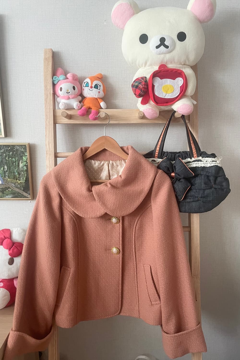 모리걸 빈티지 핑크베이지 러블리 숏코트 💗🤍 상품이미지1