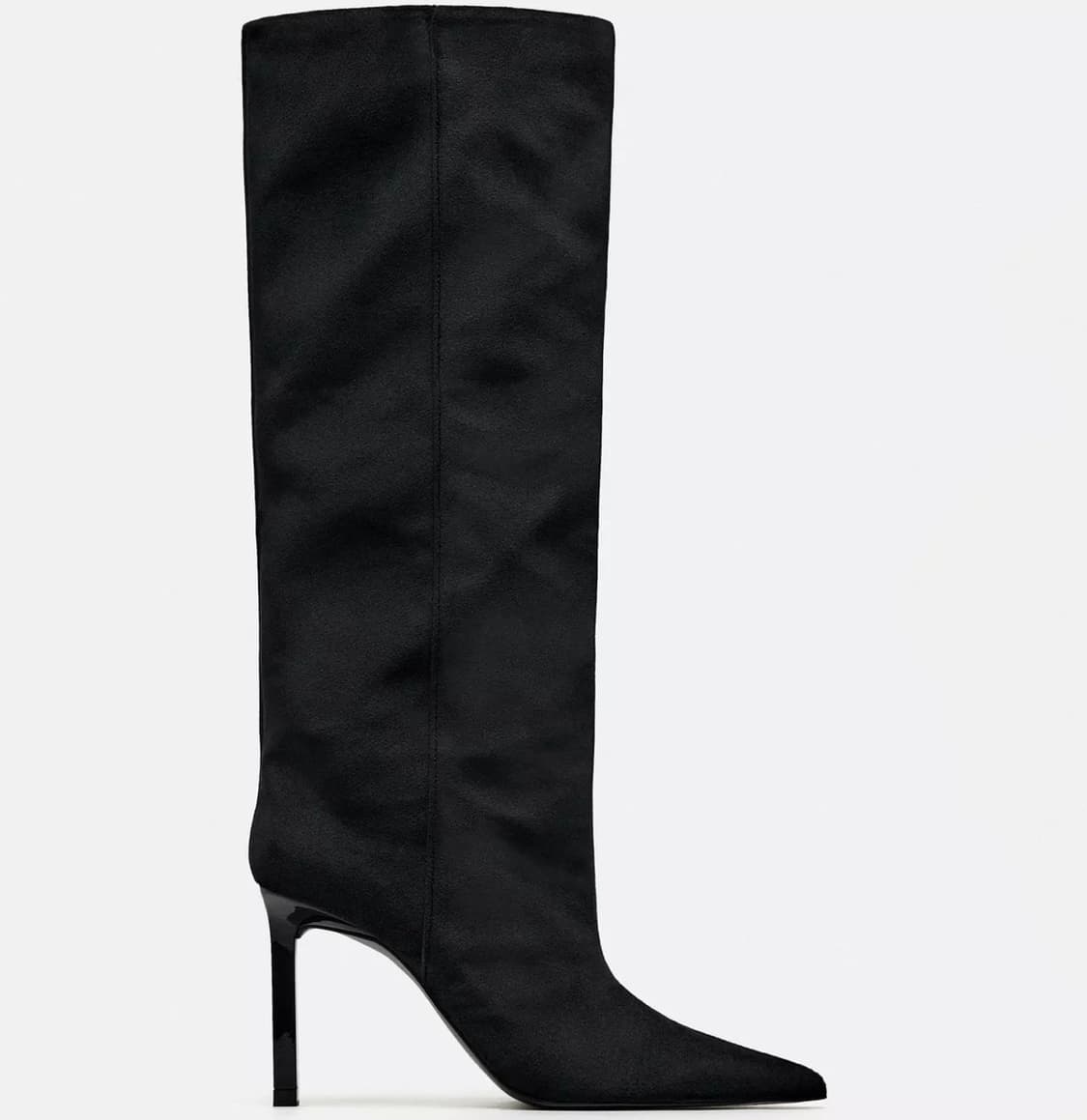 Zara 벨벳 하이 힐 부츠, 롱 부츠 상품이미지1