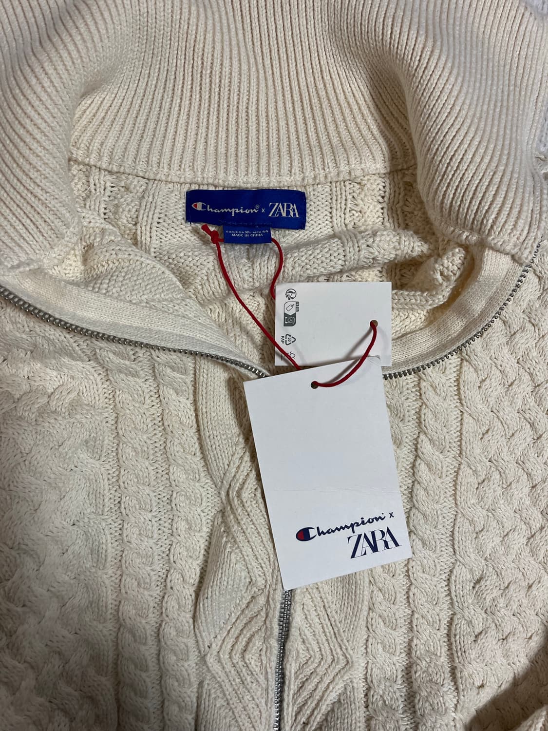자라x챔피온 콜라보 니트 집업 자켓 XL 새상품 상품이미지4