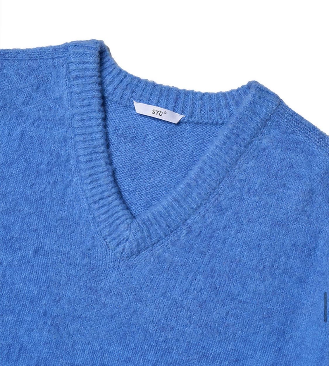 STU 부클 브이넥 니트 In Azure Blue 상품이미지3