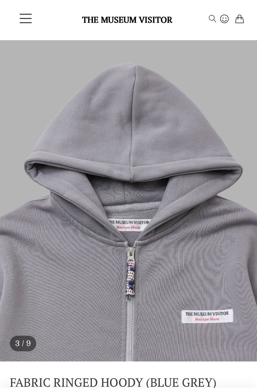 더뮤지엄비지터 후드집업 블루그레이 s 상품이미지3