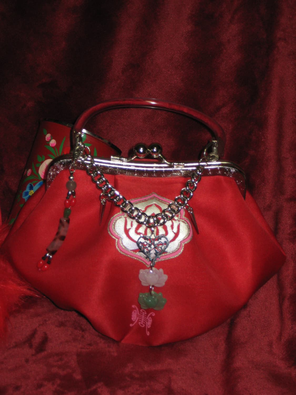 오리엔탈 연꽃키링 레드복조리 백 체인메이드 상품이미지8