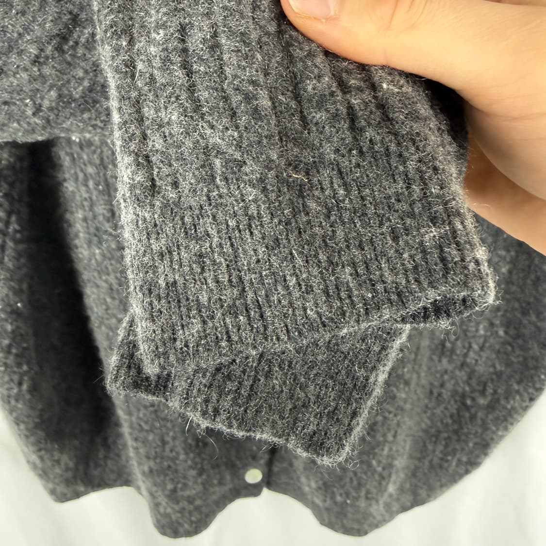 M) 랄프로렌스포츠 울 캐시미어 혼방 크롭 가디건 차콜 상품이미지4