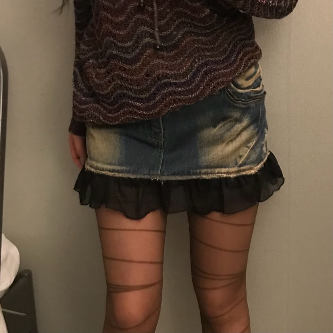 Vintage 고스펑크 로리 고딕 워싱 초미니스커트 상품이미지2