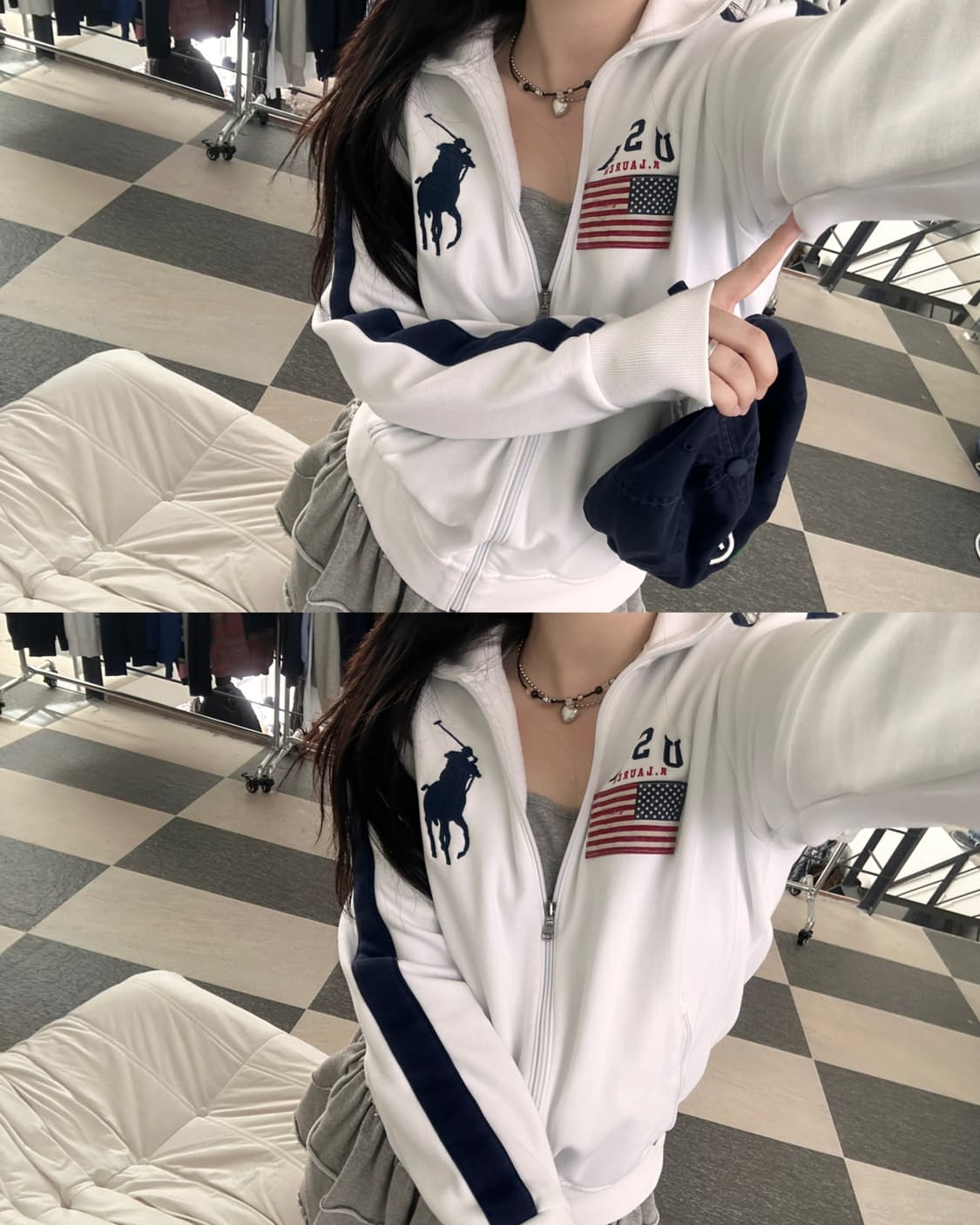 폴로 랄프로렌 빅포니 USA 성조기 배색 집업 상품이미지3