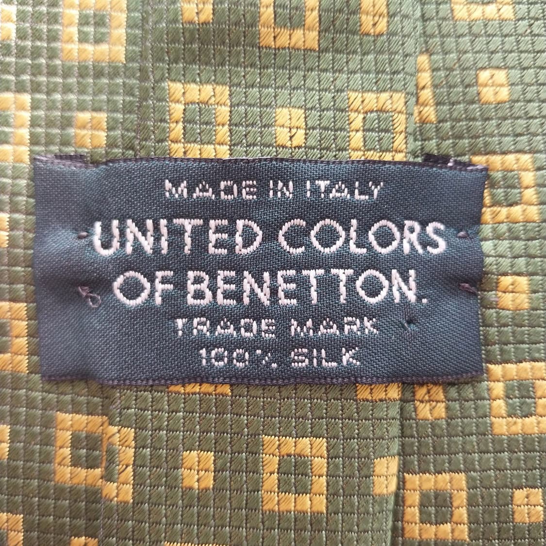 베네통 실크 그린 기하학 자카드 넥타이 9.1cm B등급 K1657
 상품이미지10