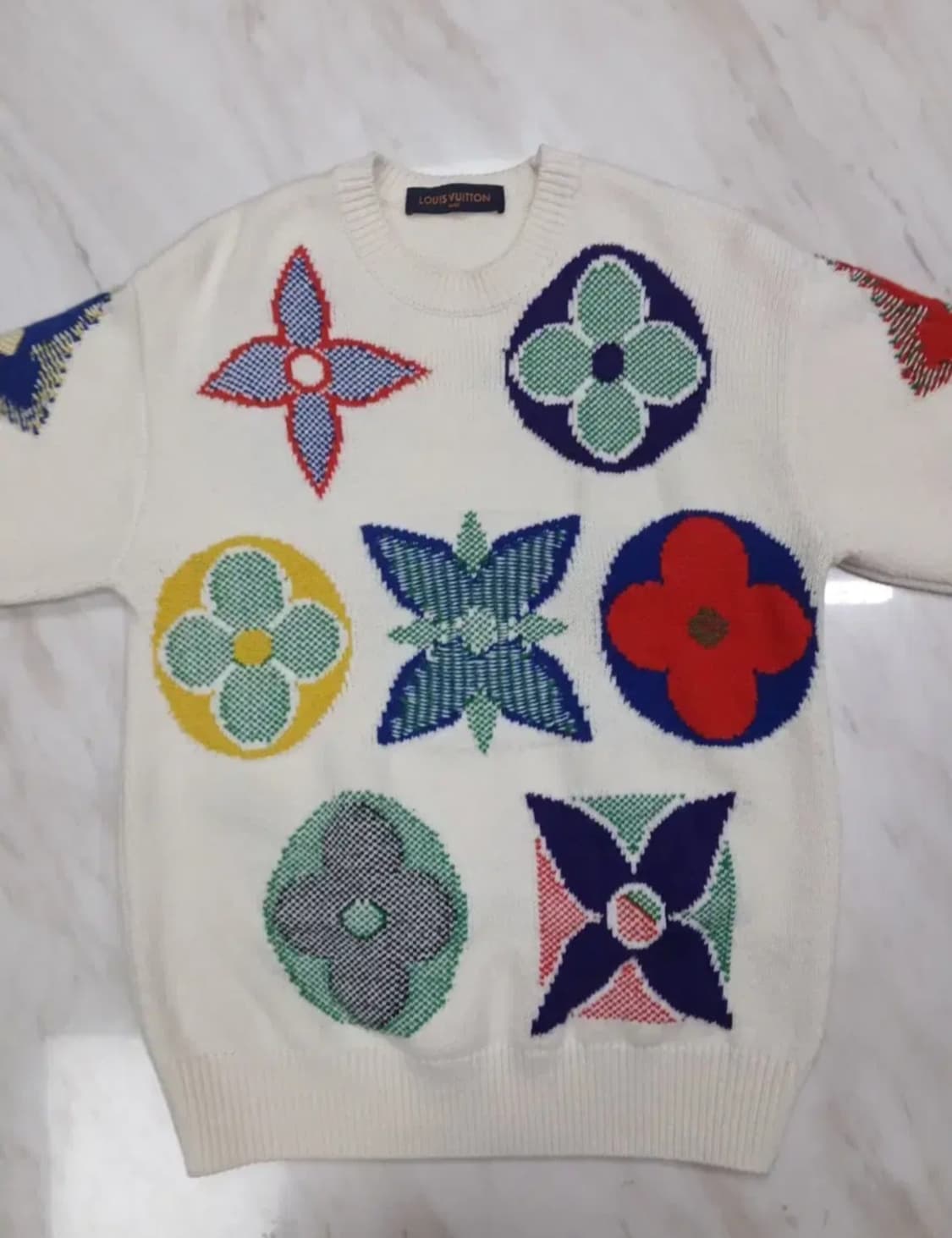 루이비통 남성 여성공용 멀티컬러 플라워 니트 S 사이즈  상품이미지5