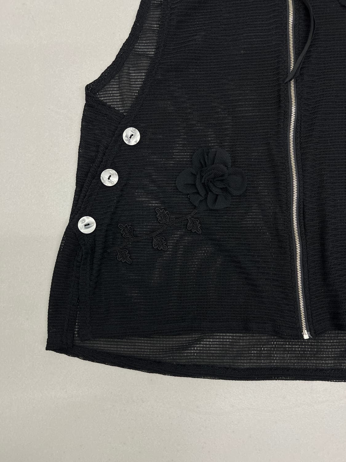 디테일 매쉬 집업 베스트 상품이미지4