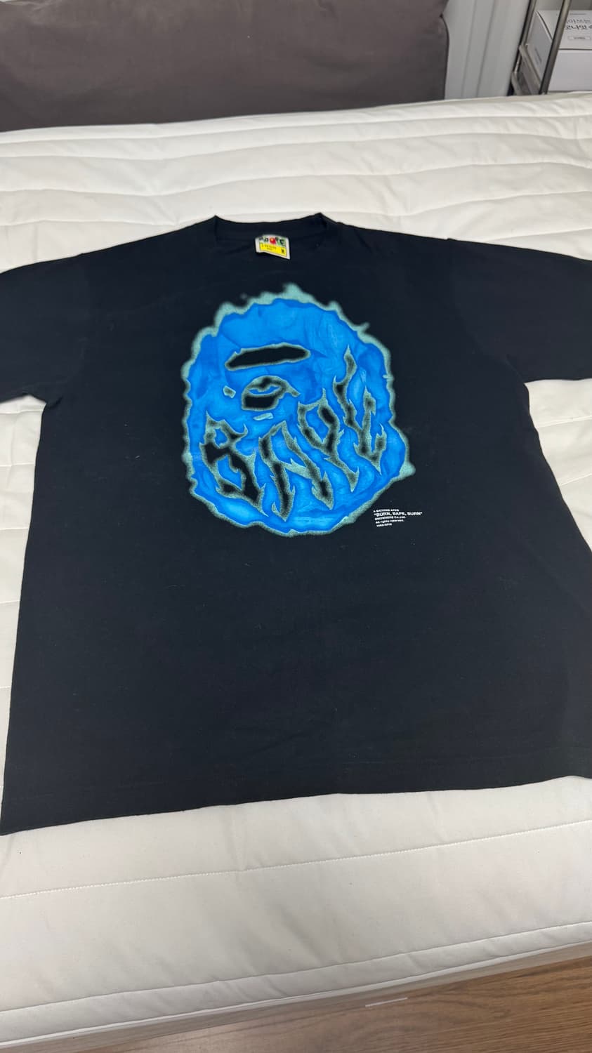 베이프 bape 플레임 에이프 헤드 빅 사루 티셔츠(블루)m 상품이미지1