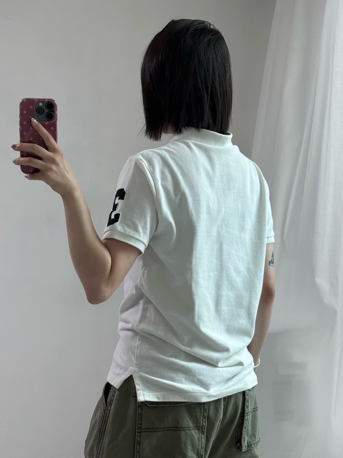 폴로 화이트 네이비 빅포니 피케이 티셔츠 상품이미지4