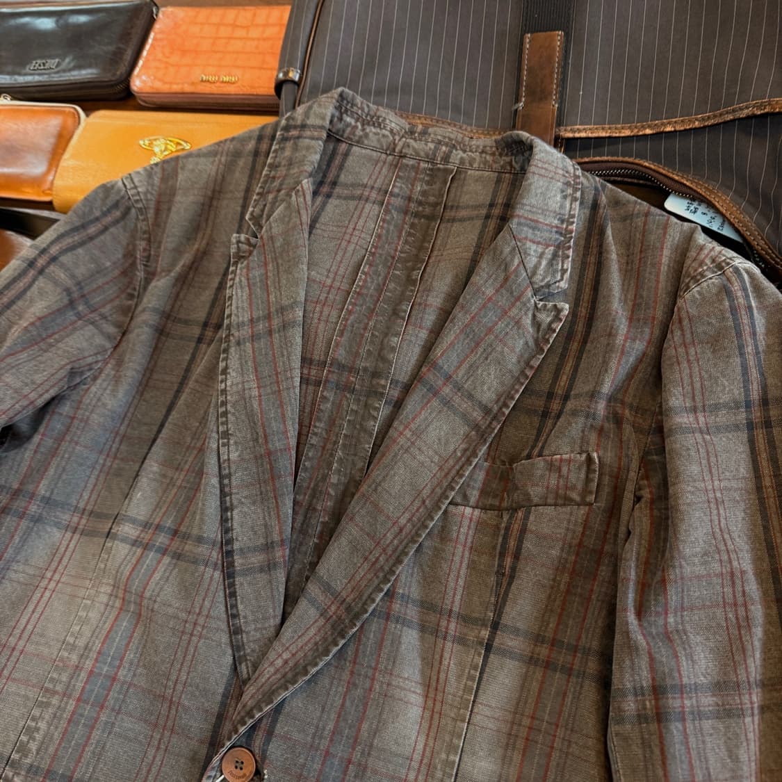 저스트 카발리 빈티지 체크패턴 라이트 코튼 블레이저 자켓 상품이미지2