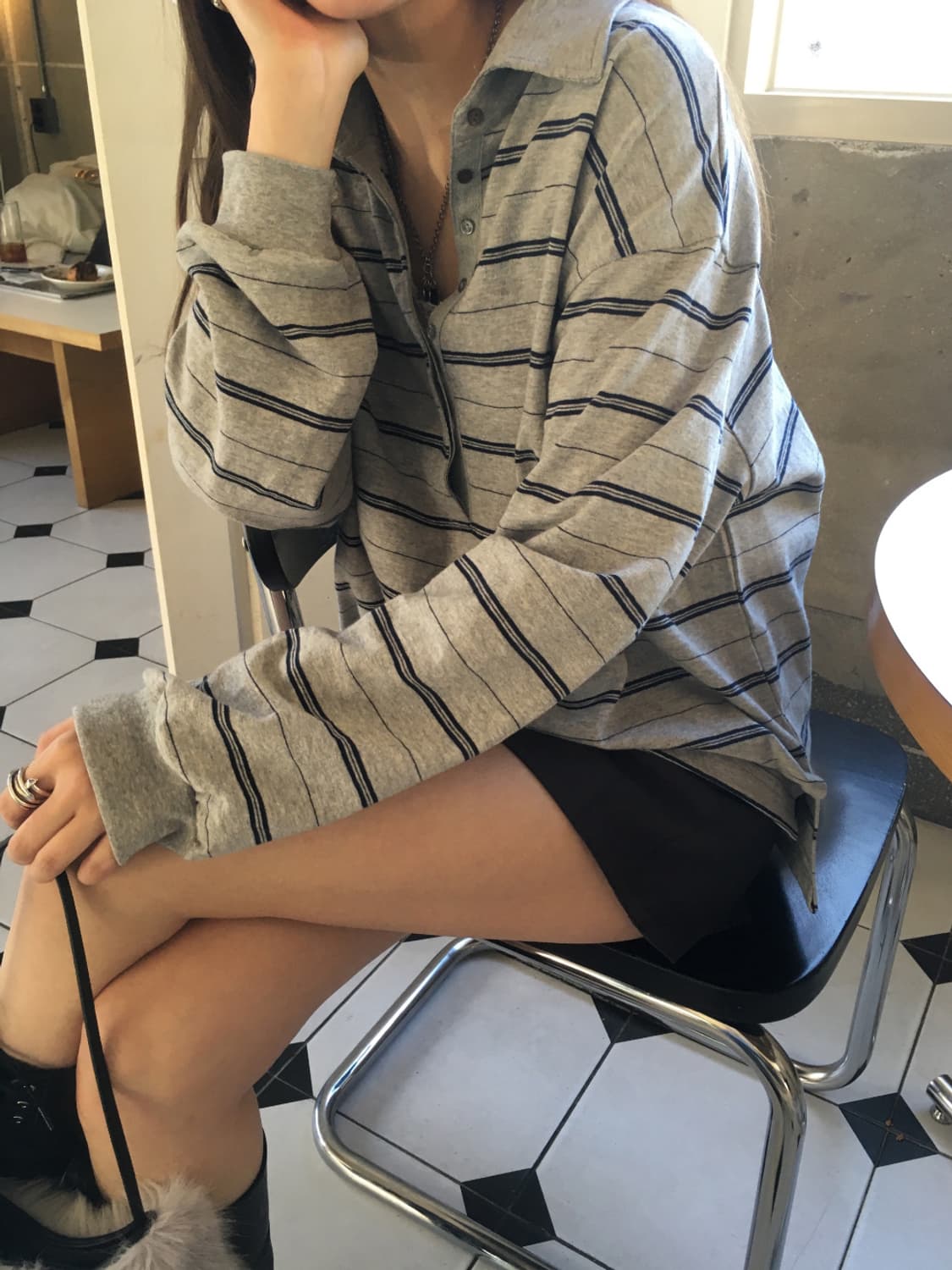 (새상품) 노프 nof ricky pk tee 피케 티셔츠 (그레이) 상품이미지2