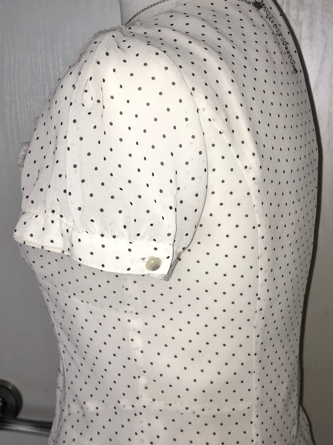 dot lace short-sleeve blouse 상품이미지2