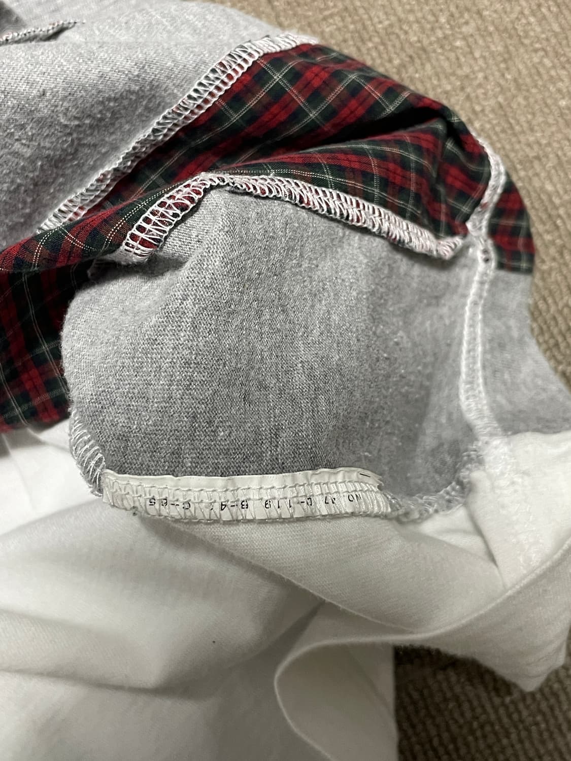 00s 꼼데가르송 옴므 아카이브 체크 블럭 카라 반팔티셔츠 J02546 상품이미지6