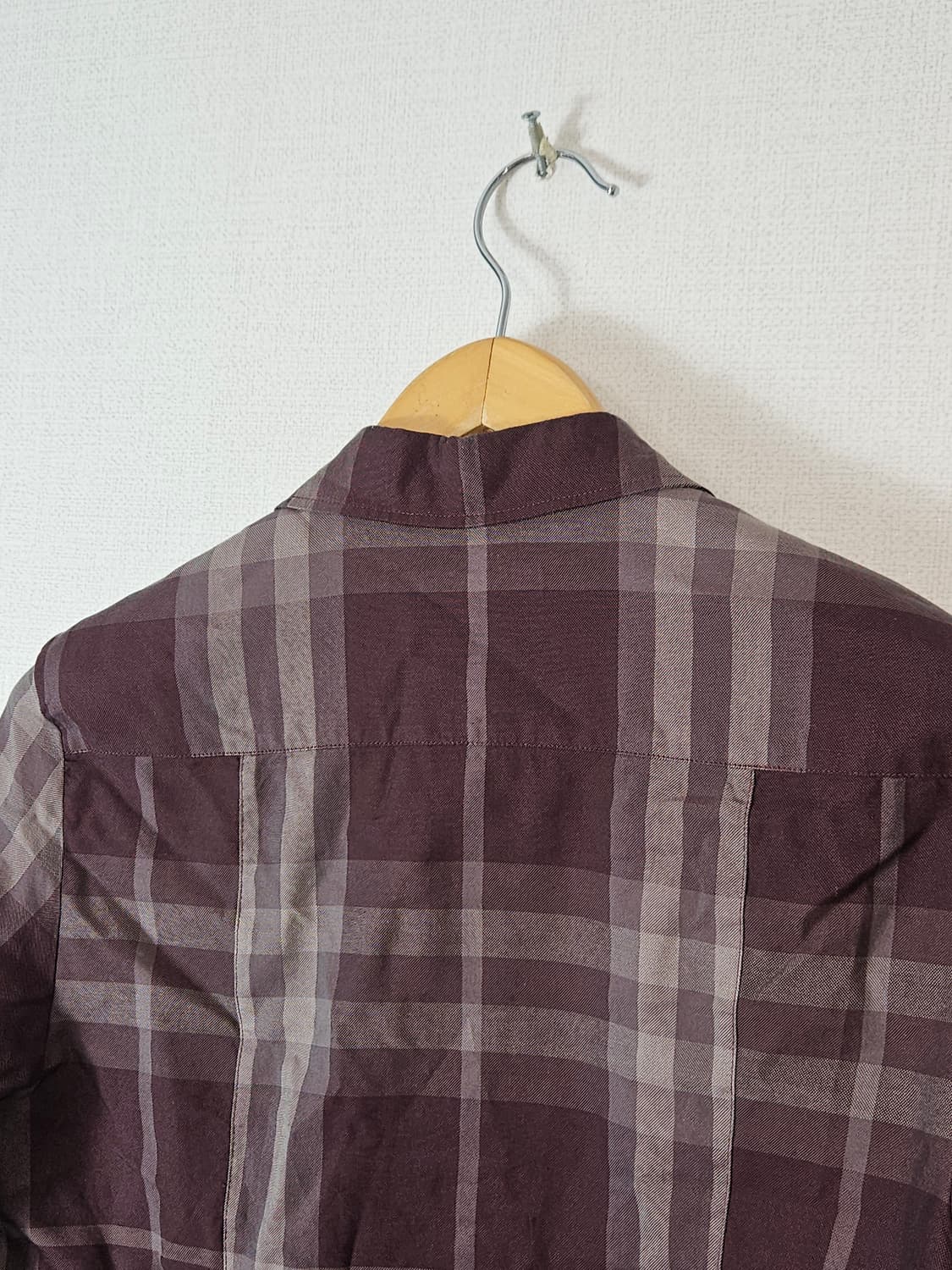 버버리 브릿 정품 와인 체크셔츠 여성 L (백화점 라벨) 거의 새상품 상품이미지6