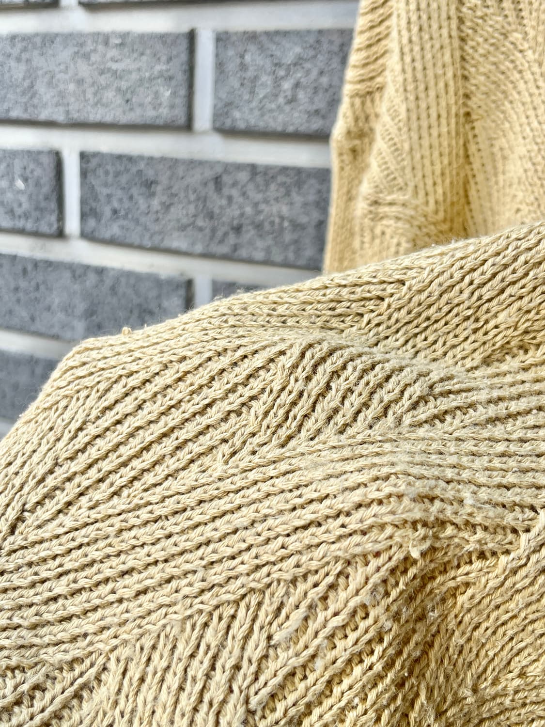 Mitsumine 케이블 롱슬리브 스웨터 버터베이지 상품이미지8