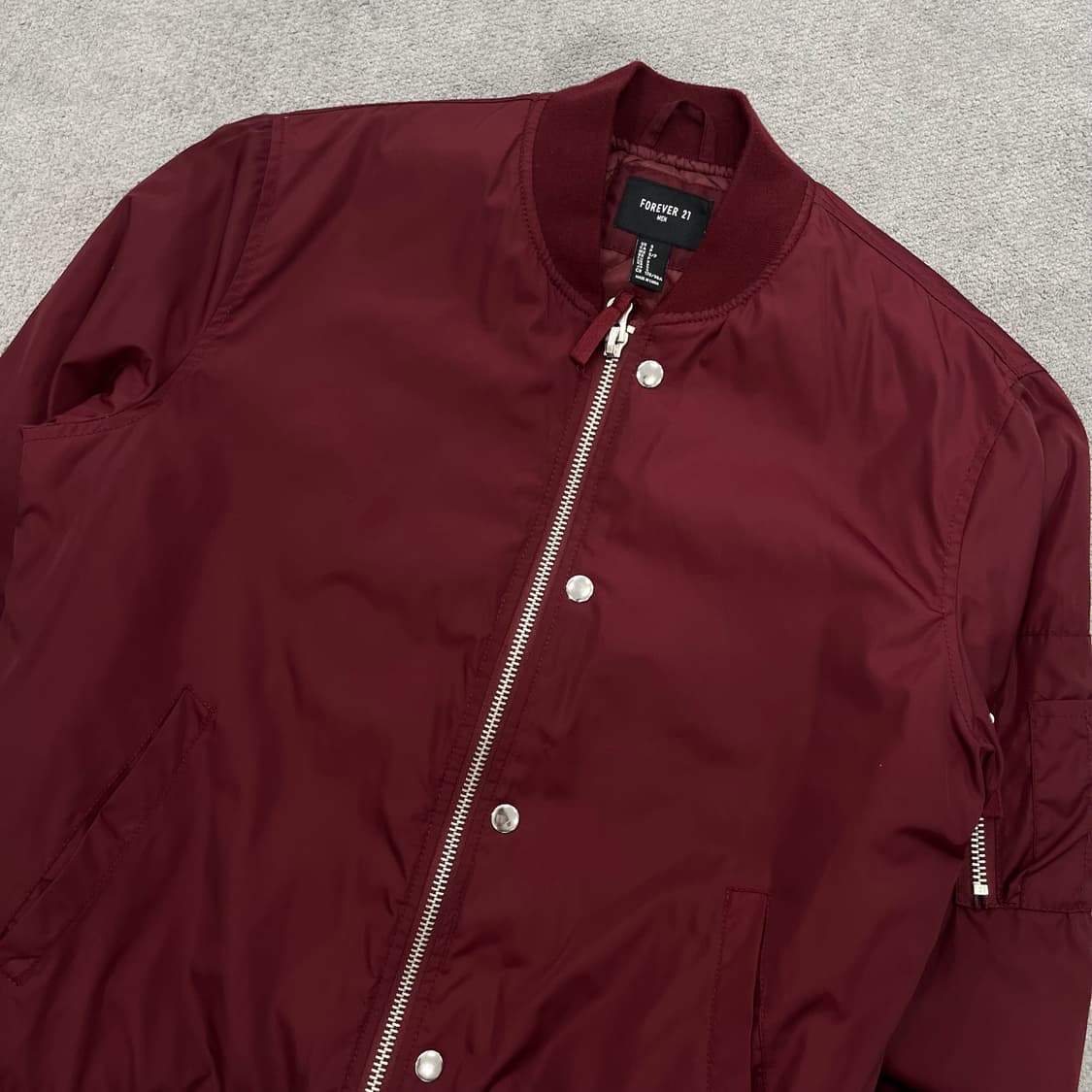 S 포에버21 버건디 봄버 자켓 상품이미지2