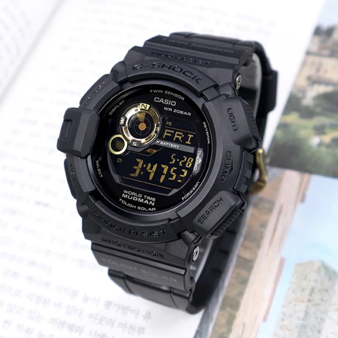 지샥 G-SHOCK 머드맨 MUDMAN 블랙 골드 금장 디지털 태양광 상품이미지7