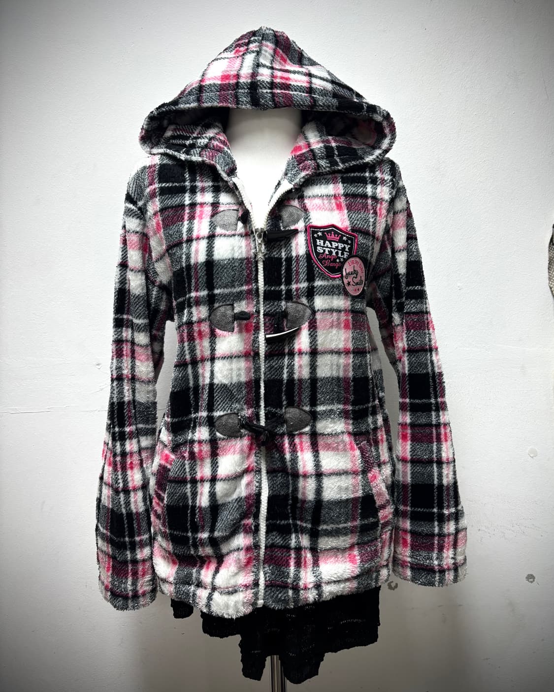 [GAL&Kitsch] Pink&Black Check Patch Deta 상품이미지1