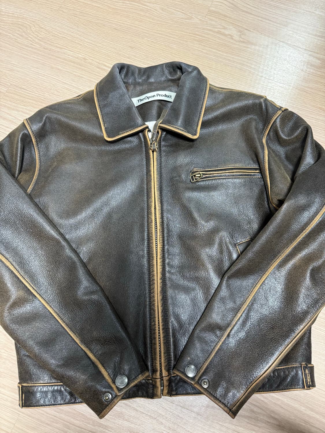 TheOpen Product 브라운 가죽 자켓 상품이미지1