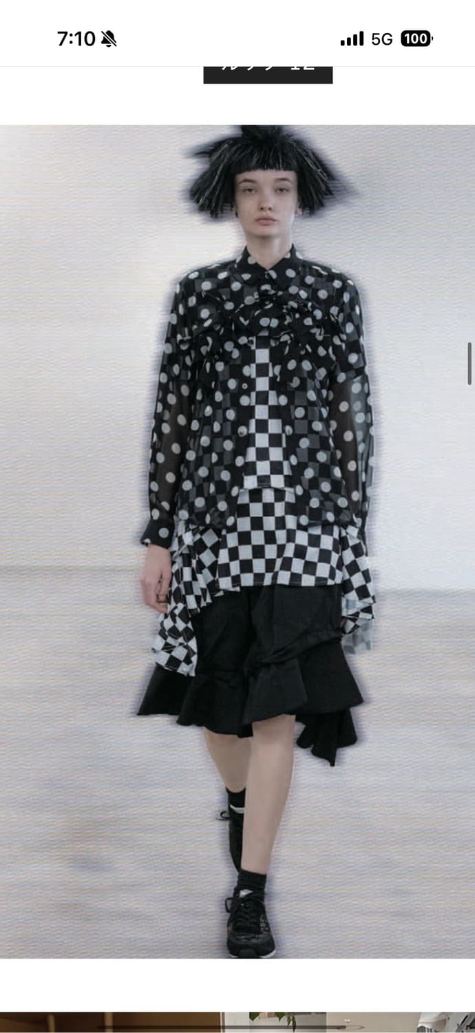 24ss 꼼데가르송 꼼데가르송 폴카닷 리본 블라우스 s 상품이미지5