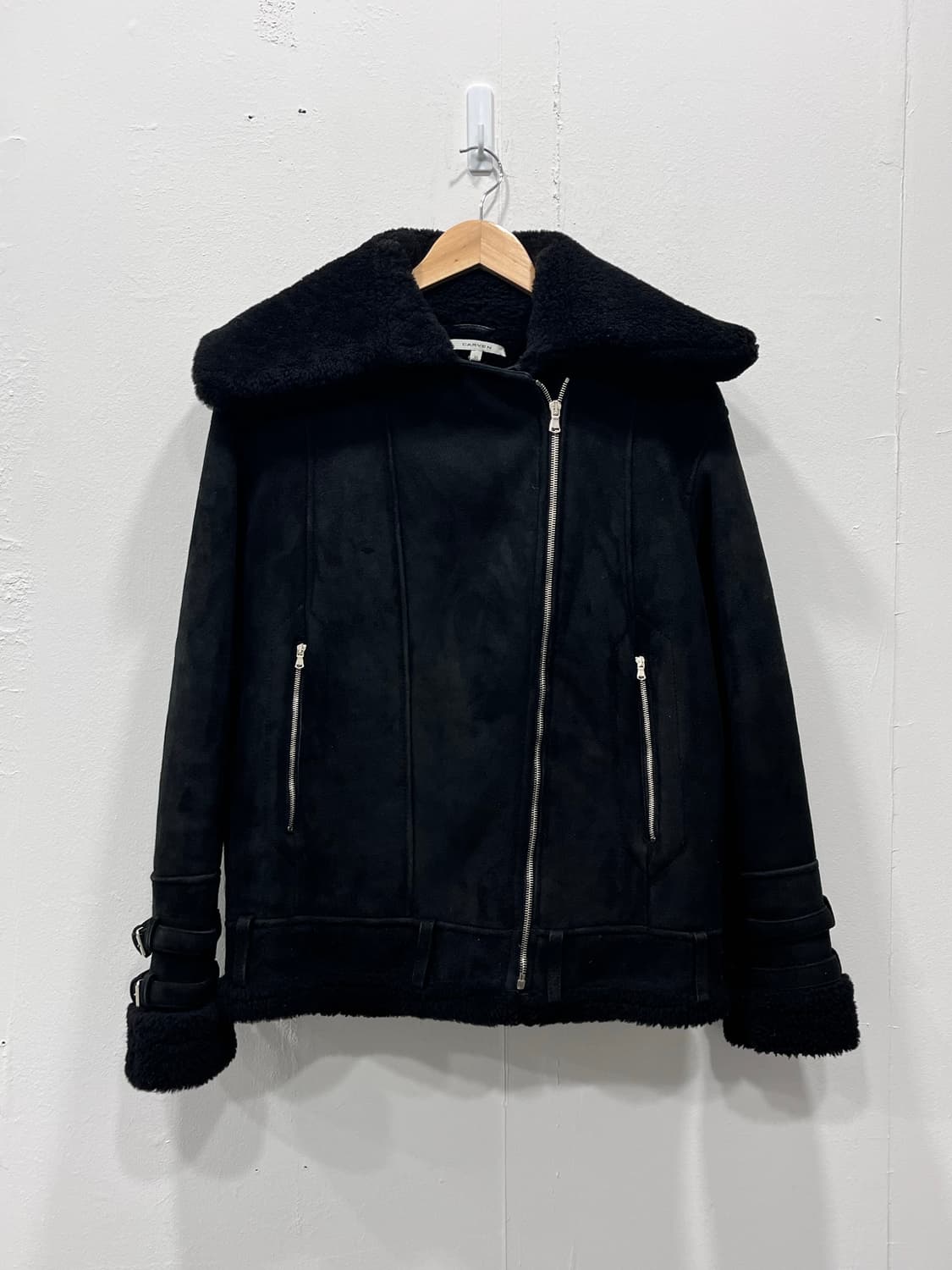 까르벵 Carven 양가죽 블랙 무스탕 S 36사이즈 상품이미지2